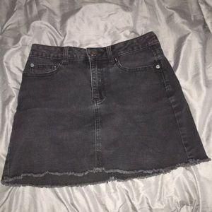 Black denim skirt